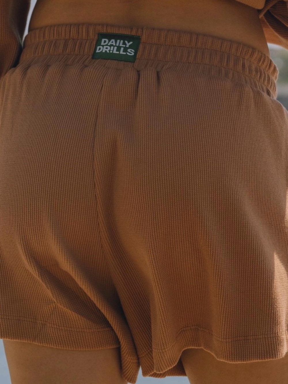 Daily Drills Waffle Knit Tan Shorts